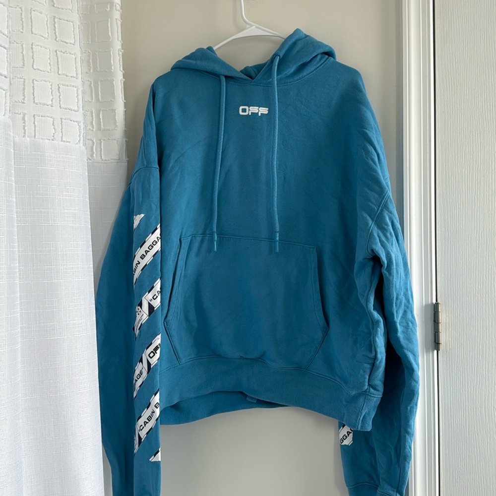 Off white blue oversize sweatshirt/hoodie